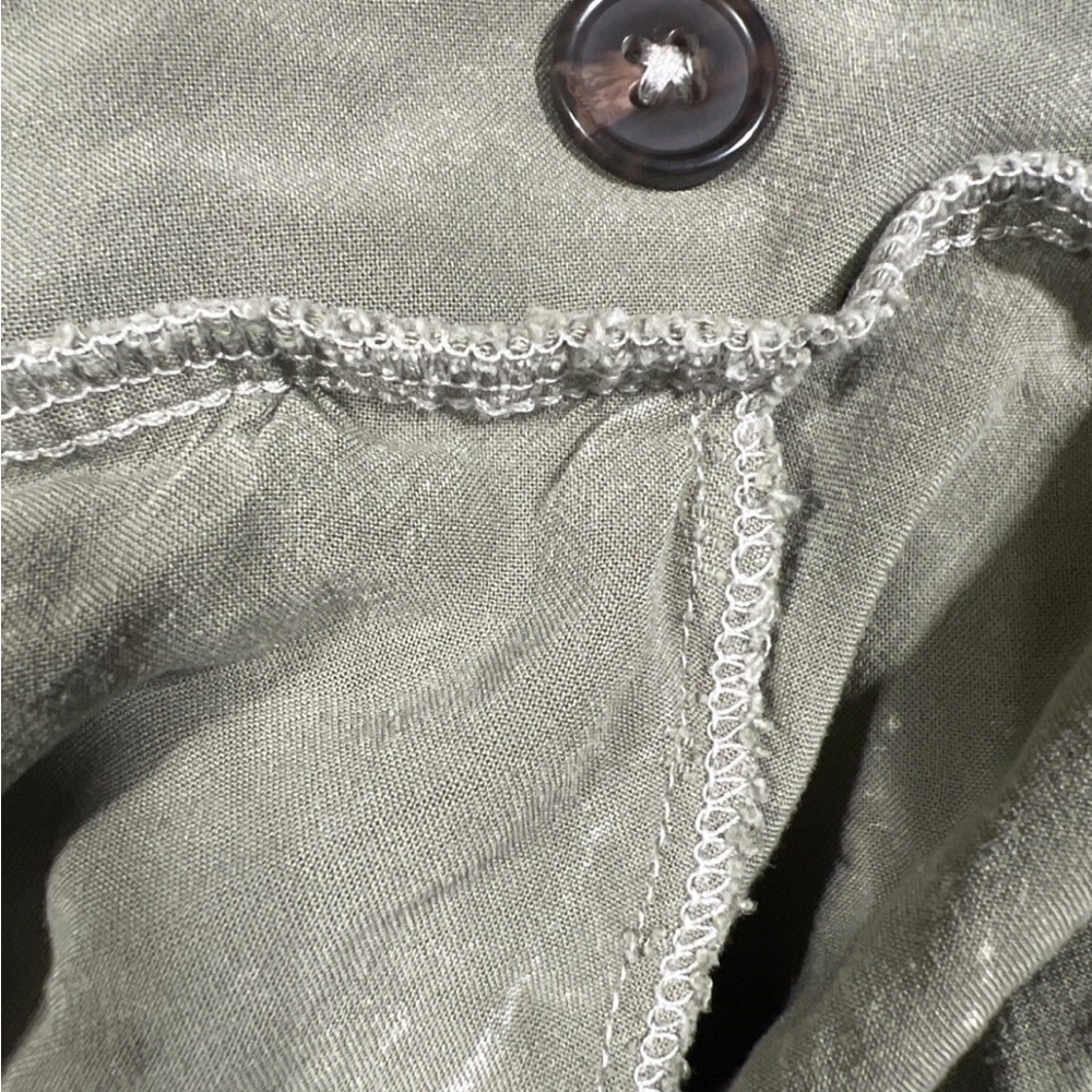 TORRID Olive Green Button-Down Skater Skirt with suspenders pockets Y2K size 0 - Picture 6 of 9